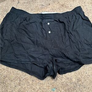 PINK Victoria's Secret Black High Waist Shorts with Gray Waistband